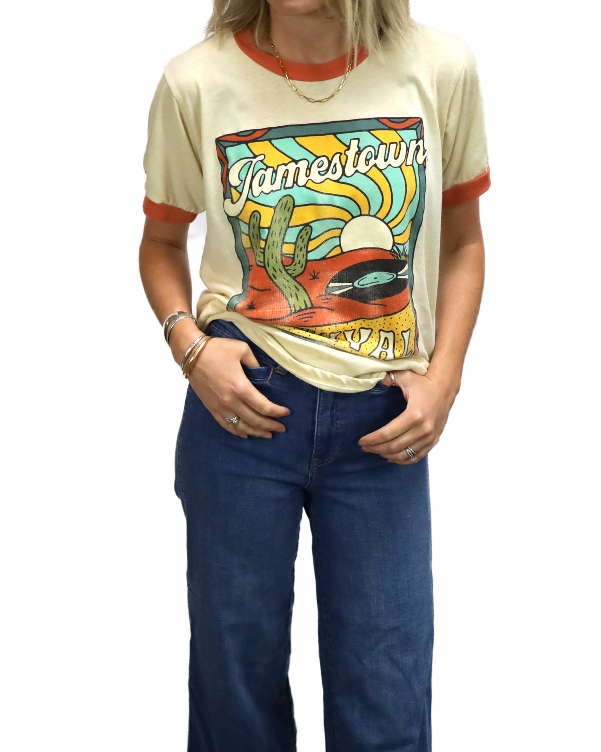 Trippy Cactus Ringer tee